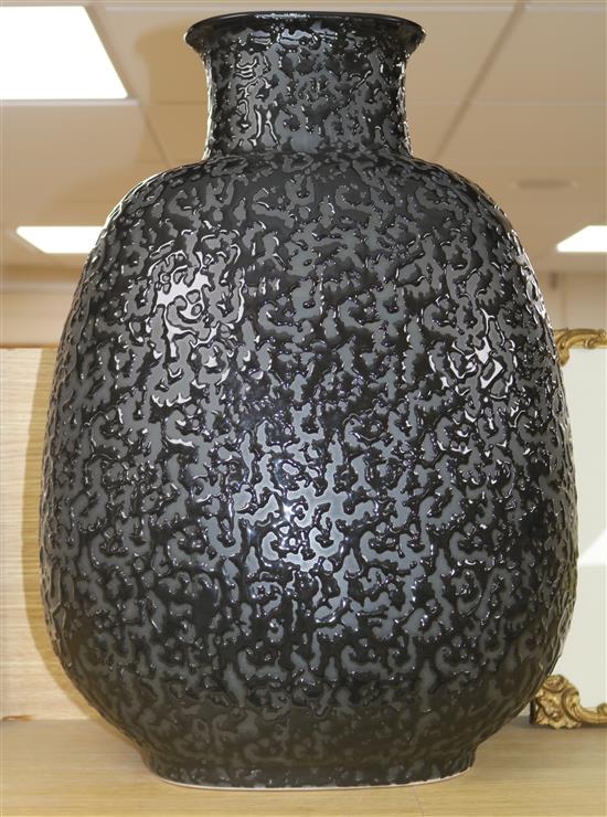 A Brosta black glazed vase height 59cm